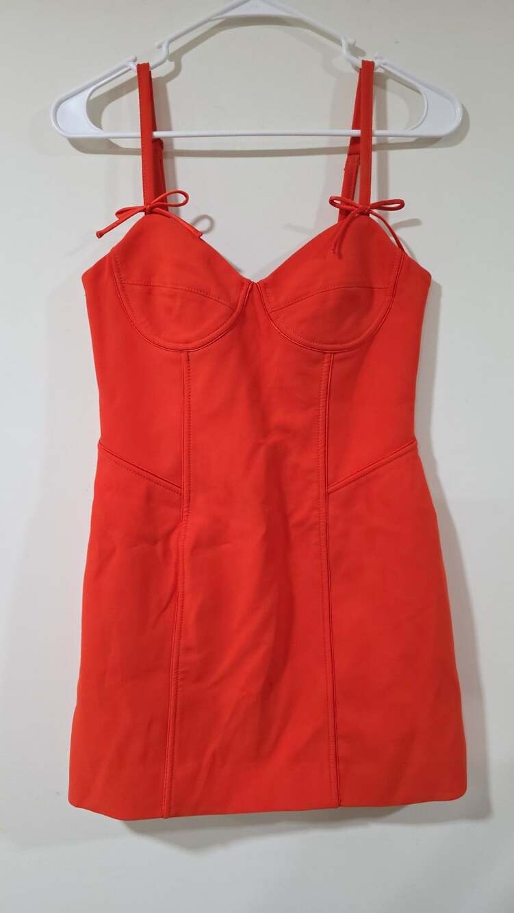 Cinq à Sept Mckenna Mini Dress in Deep Tangelo, Size 2